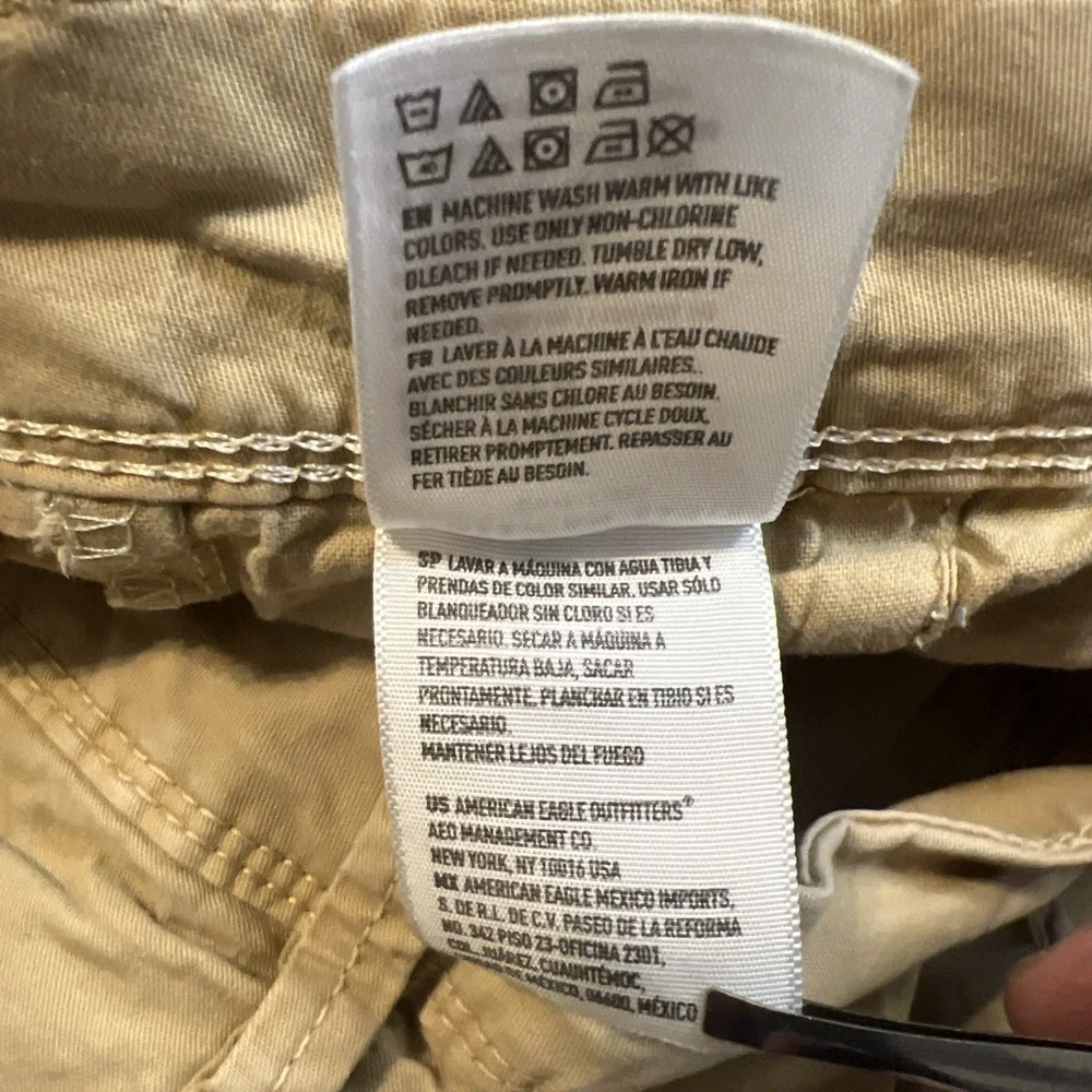 American Eagle Next Level‎ Flex Slim Straight Pants 32x34 Tan Cotton Blend Mens